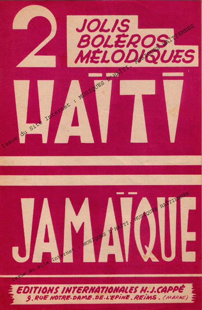 musique d'haiti musique haitienne, haitian music, compas, konpa, mizik, partitions, 2 jolis boléros