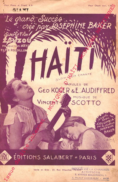 musique d'haiti musique haitienne, haitian music, compas, konpa, mizik, partitions, josphine baker, 