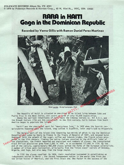 musique d'haiti musique haitienne, haitian music, compas, konpa, mizik, vaudou, voodoo, ra-ra, rara, folkways, 