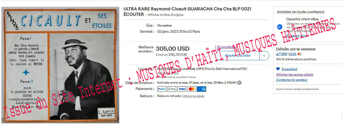 musique d'haiti musique haitienne, haitian music, compas, konpa, mizik, ventes records, auction sale,