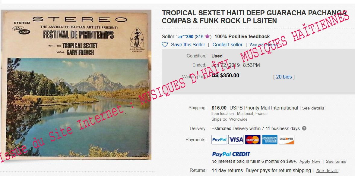 musique d'haiti musique haitienne, haitian music, compas, konpa, mizik, ventes records, auction sale,