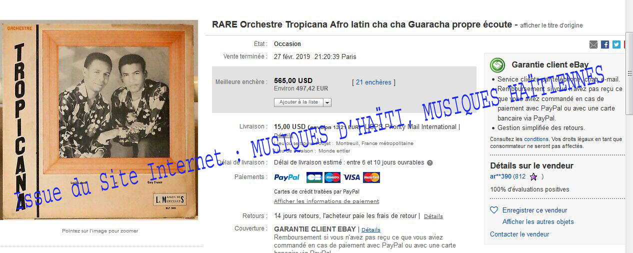 musique d'haiti musique haitienne, haitian music, compas, konpa, mizik, ventes records, auction sale,